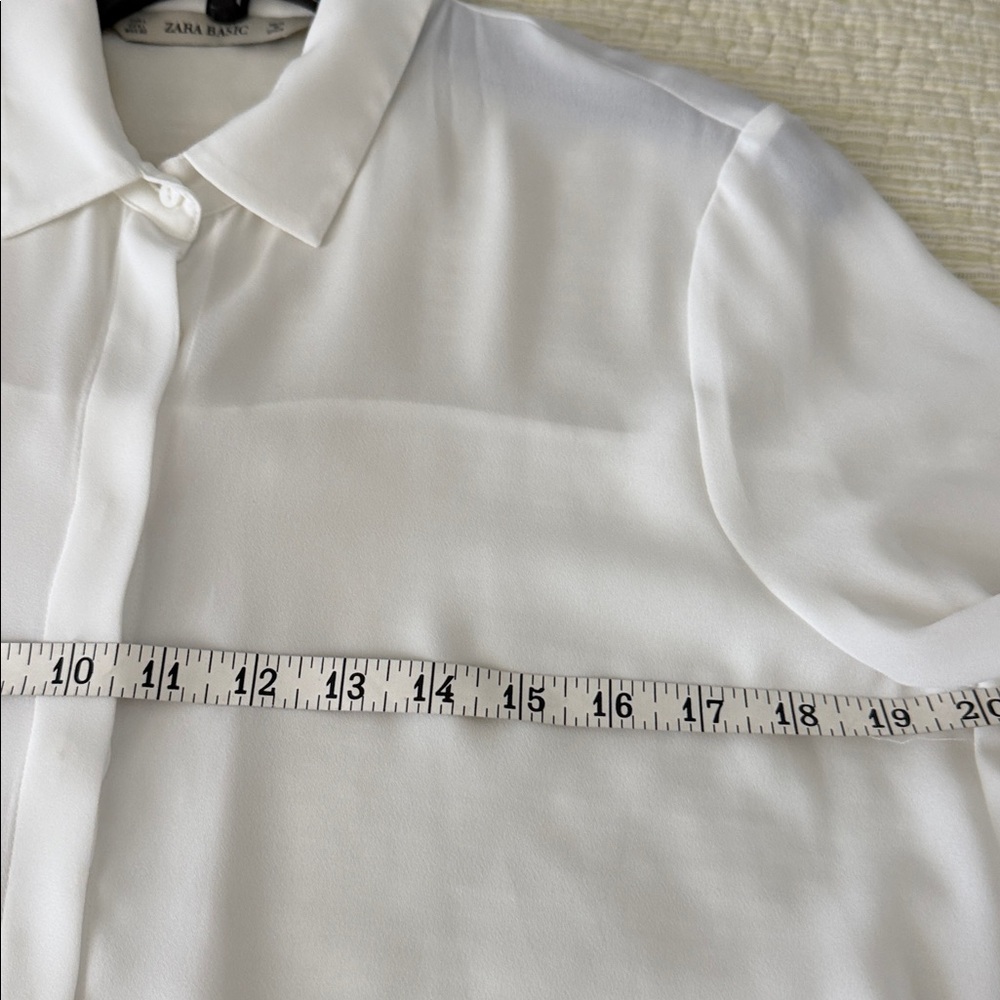 Zara Basic white button-down shirt , made in Spain - image 5